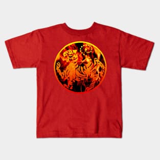 Shotokan Tiger In Flames Kids T-Shirt
